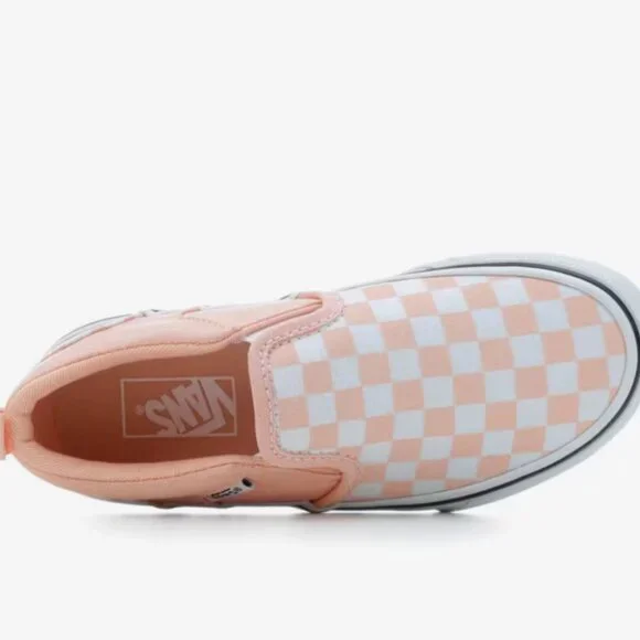 NWB, KIDS' Vans Little Girl Size 2, Asher Slip-On Skate Shoes, Powder Pink - Picture 6 of 7